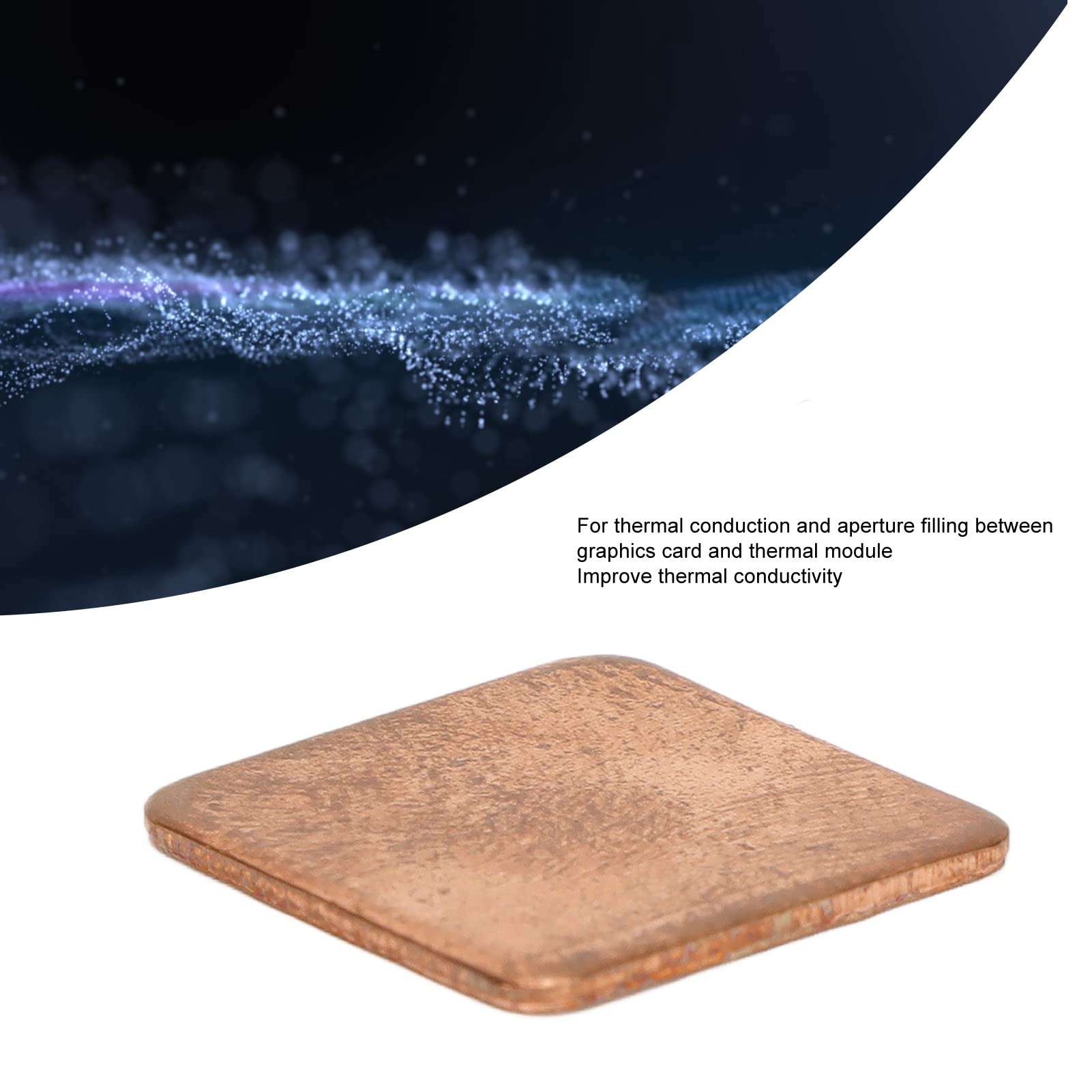 Dilwe 100Pcs Laptop GPU CPU Thermal Heatsink Copper Pad Shim, Copper Pad Shims Thermal Kit, Pure Copper Heatsink Plate Cooler for PC Laptop IC Chips CPU VGA M.2 SSD(15x15x1.8mm) 4