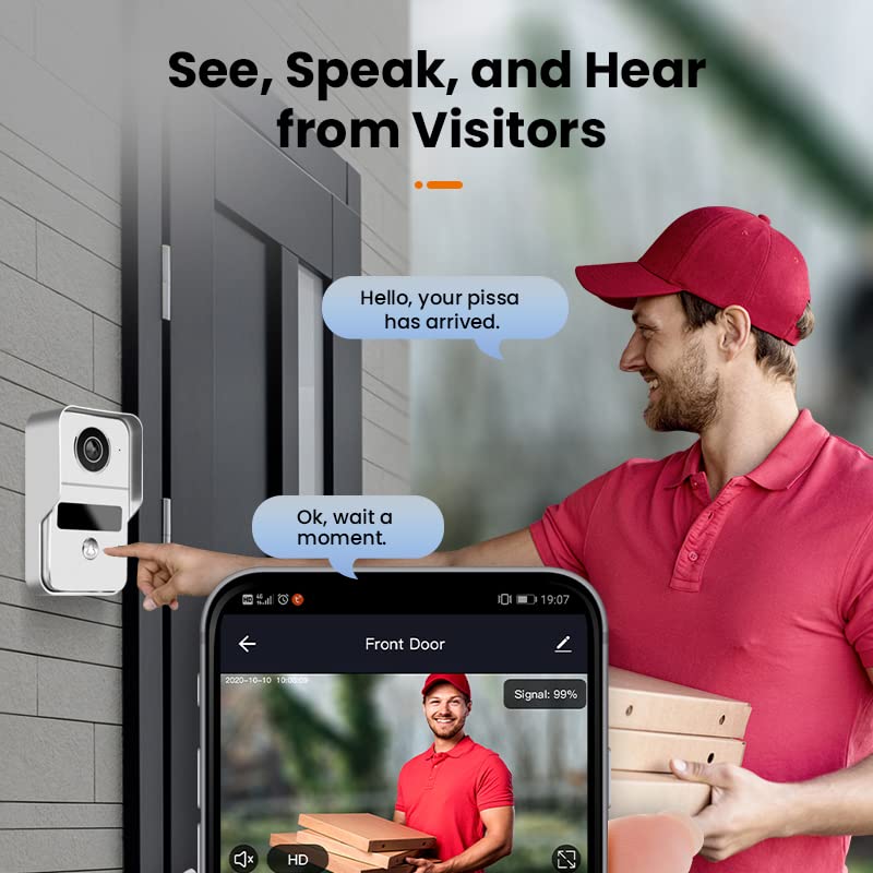 Wireless Video Doorbell Intercom with 7 inch Touch Monitor System,1080P Video Entry Doorphone Door Camera with Lock,TUYA WiFi Smart Home Video Intercom Kits for Home Apartment 3