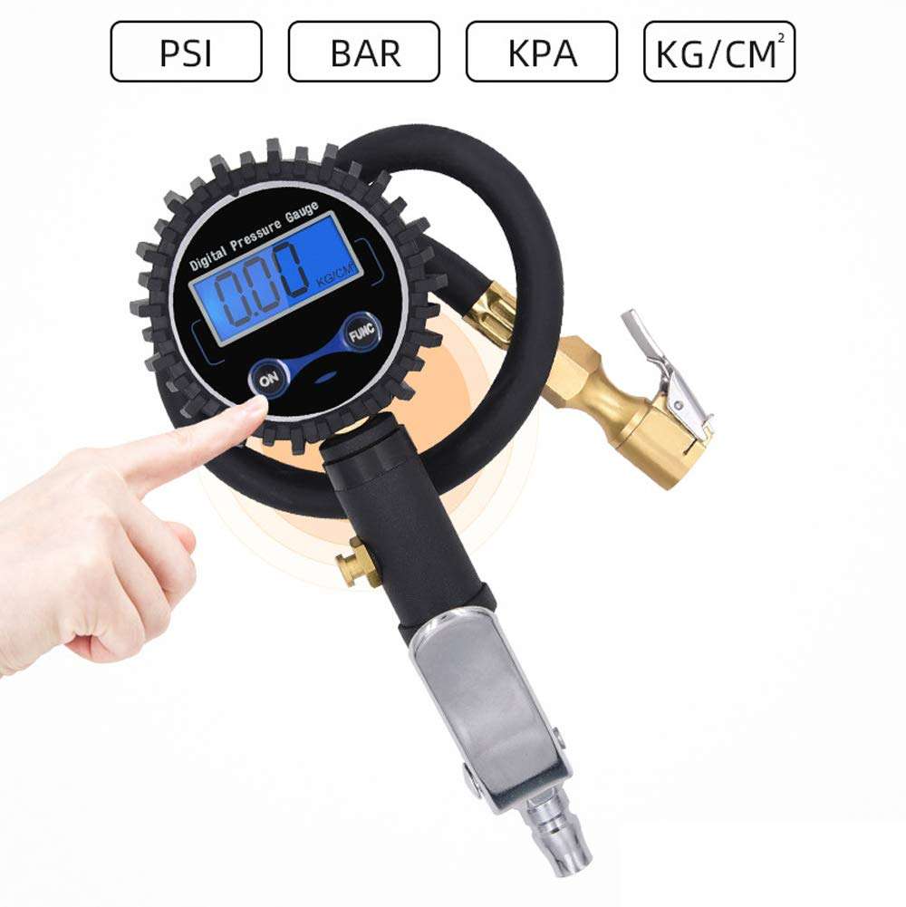 250 PSI Copper Digital Tire Inflator with Gauge Heavy Duty Rubber Hose Chuck for Air Compressor Accessories in High Resolution 3