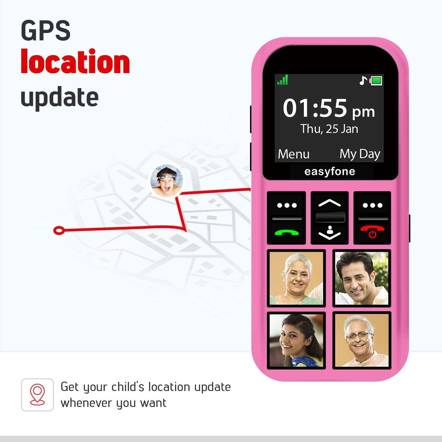 easyfone Star - Safety Device Cum Phone for Kids with SOS, GPS Tracking, Discreet Listening, Photo Dial, No Internet, 10 Days Battery Backup, Parental Control by Seniorworld 4