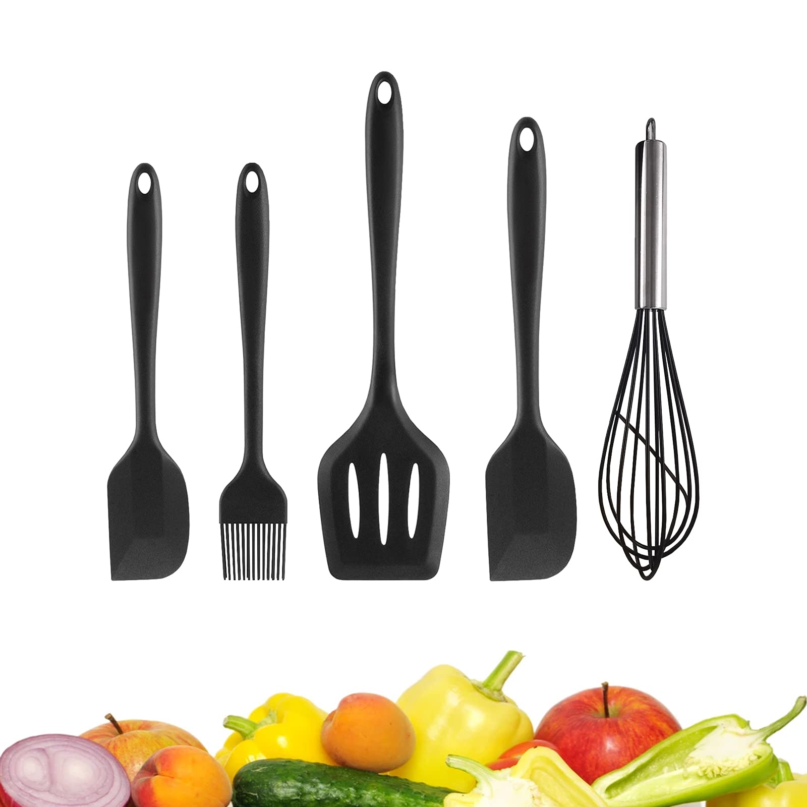Kitchen Utensils Set 5 PCS Heat Resistant Non-stick Silicone Kitchen Set 4