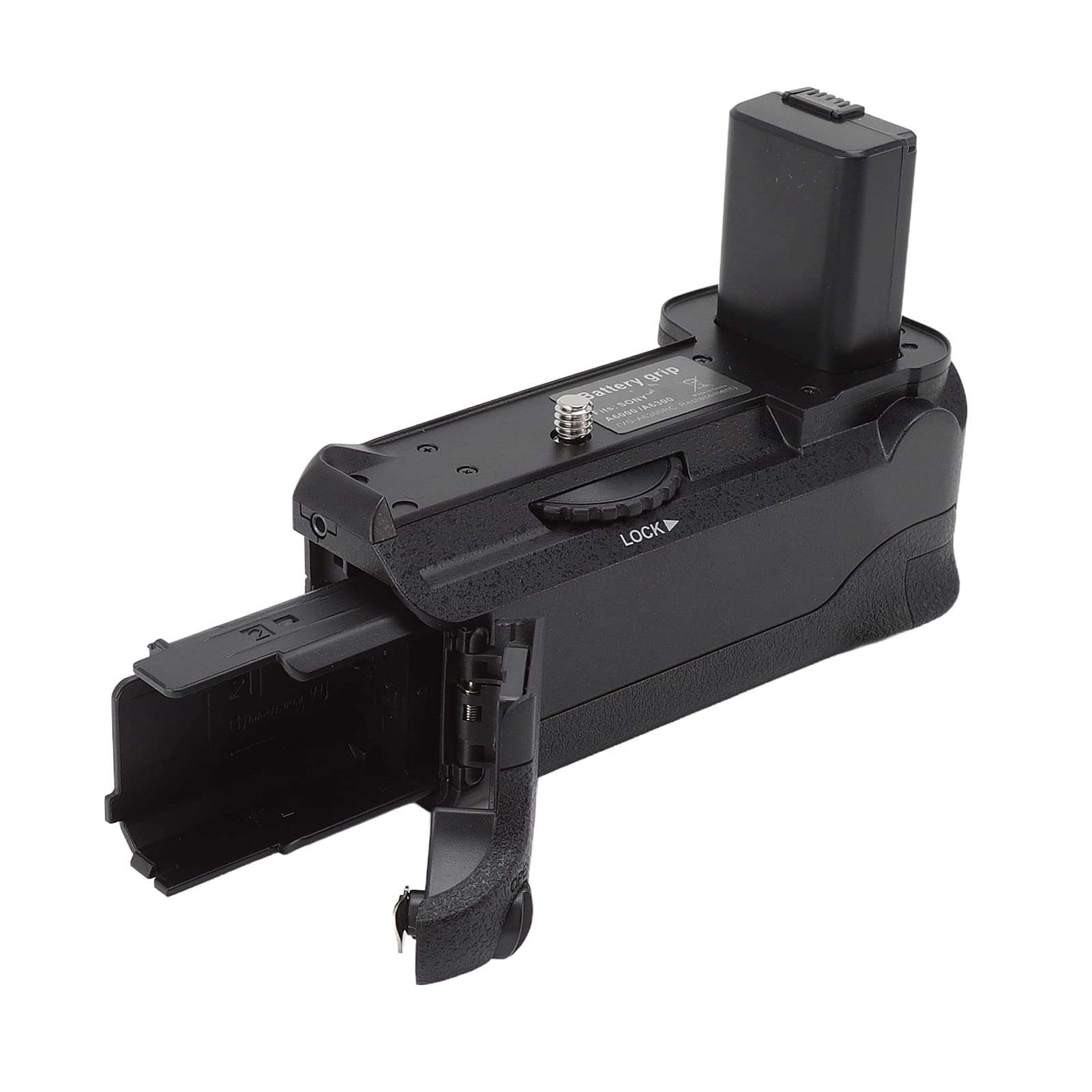 Vertical Battery Grip Holder for A6000 A6300 A6400 A6100 A6500, Double Battery Capacity, Inline Shutter, Compatible with Tripod, External Charging Interface 1