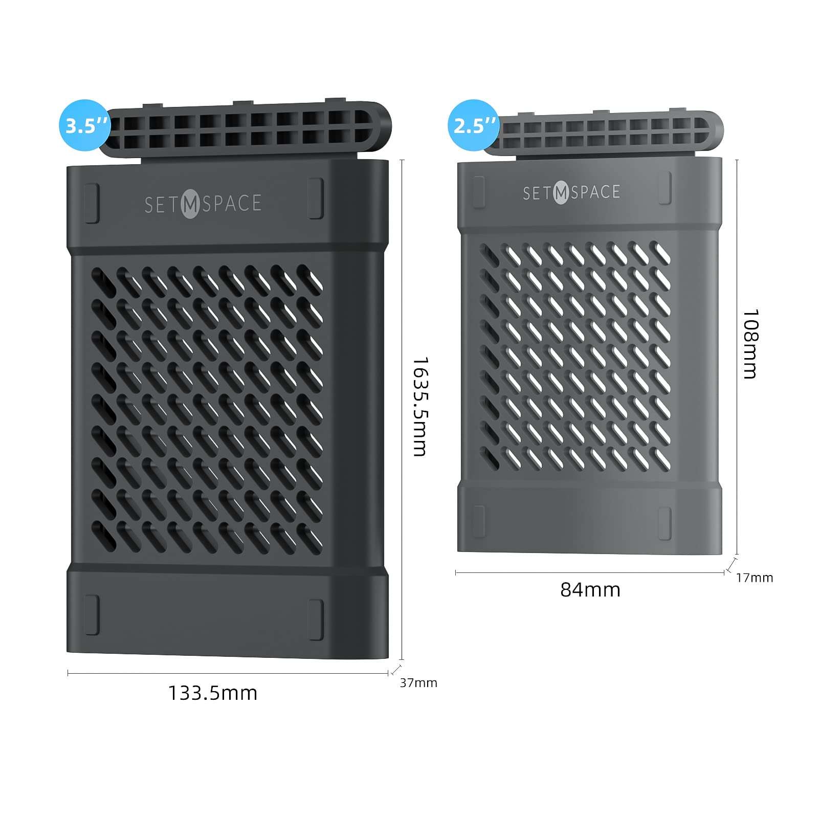 SETMSPACE 2.5" Silicone Hard Drive Protector Sleeve, Portable HDD/SSD Mobile Hard Disk Protective Case, Shockproof, Anti-Scratch, Grid Design-2 Pack 3