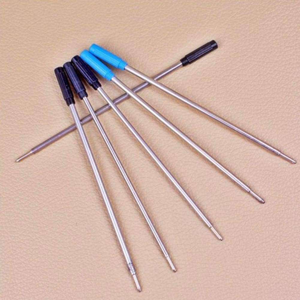 10Pcs Black Ink Ballpoint Metal Pen Refill 1.0mm Length 11.6cm and Short Steel Blue Replacement V8B4 Re Pen Refill Office Supplies Writing and Correction Supplies 6