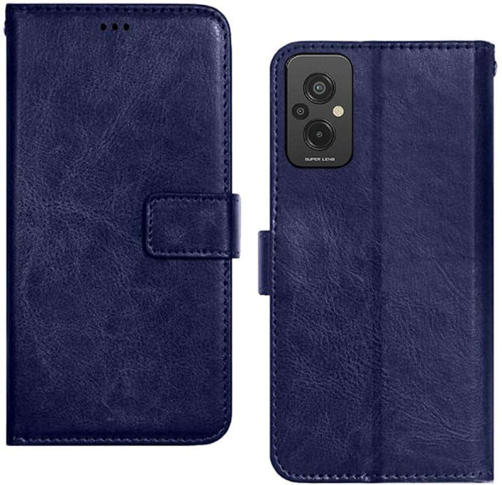 Frazil Leather Flip with Wallet Case with TPU Shockproof Cover for Redmi 11 Prime 4G, Redmi 11 Prime (Blue) 1