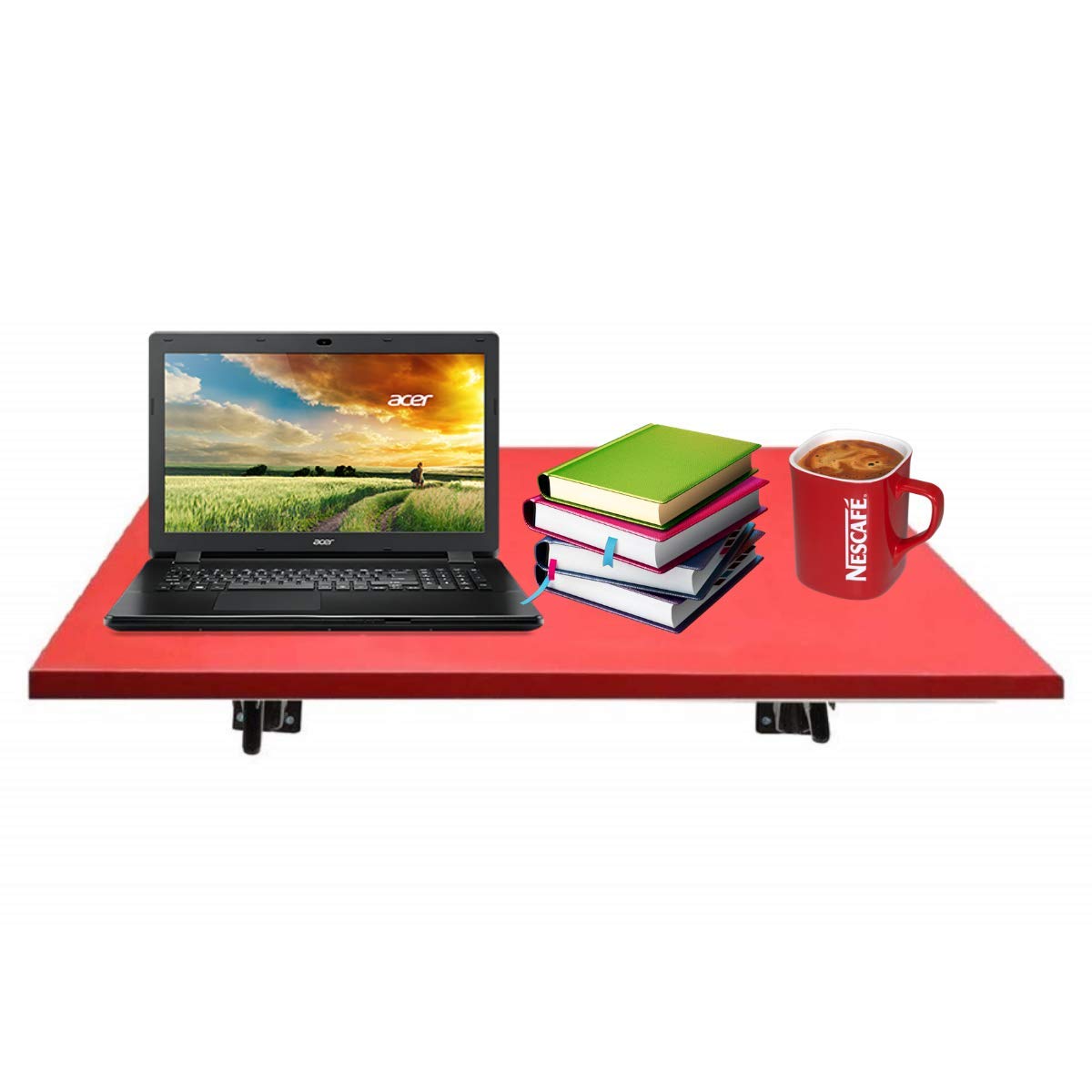 UniShop UniEye Folding Wall Mounted Study/Computer/Laptop Table (Red) 1