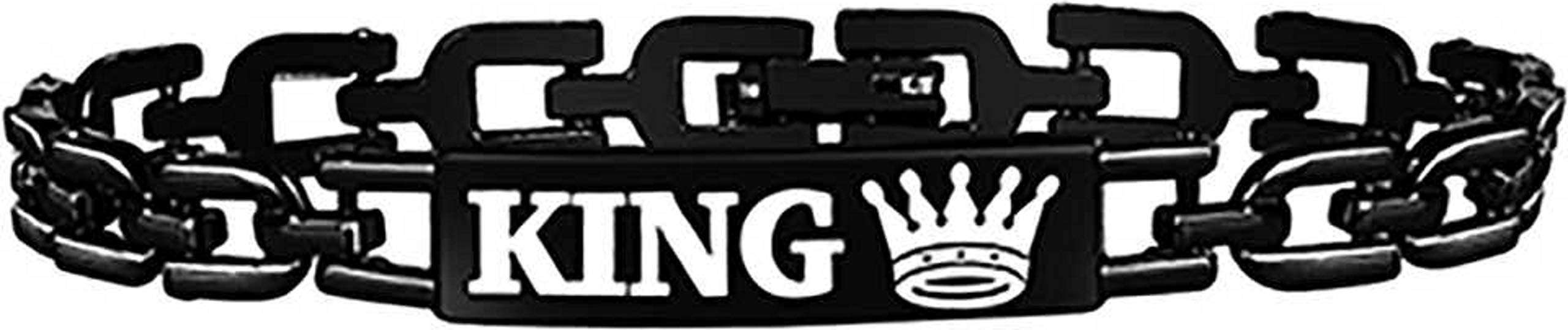 BID Full Black King Queen Bracelet For Couples Girls & Boys 3