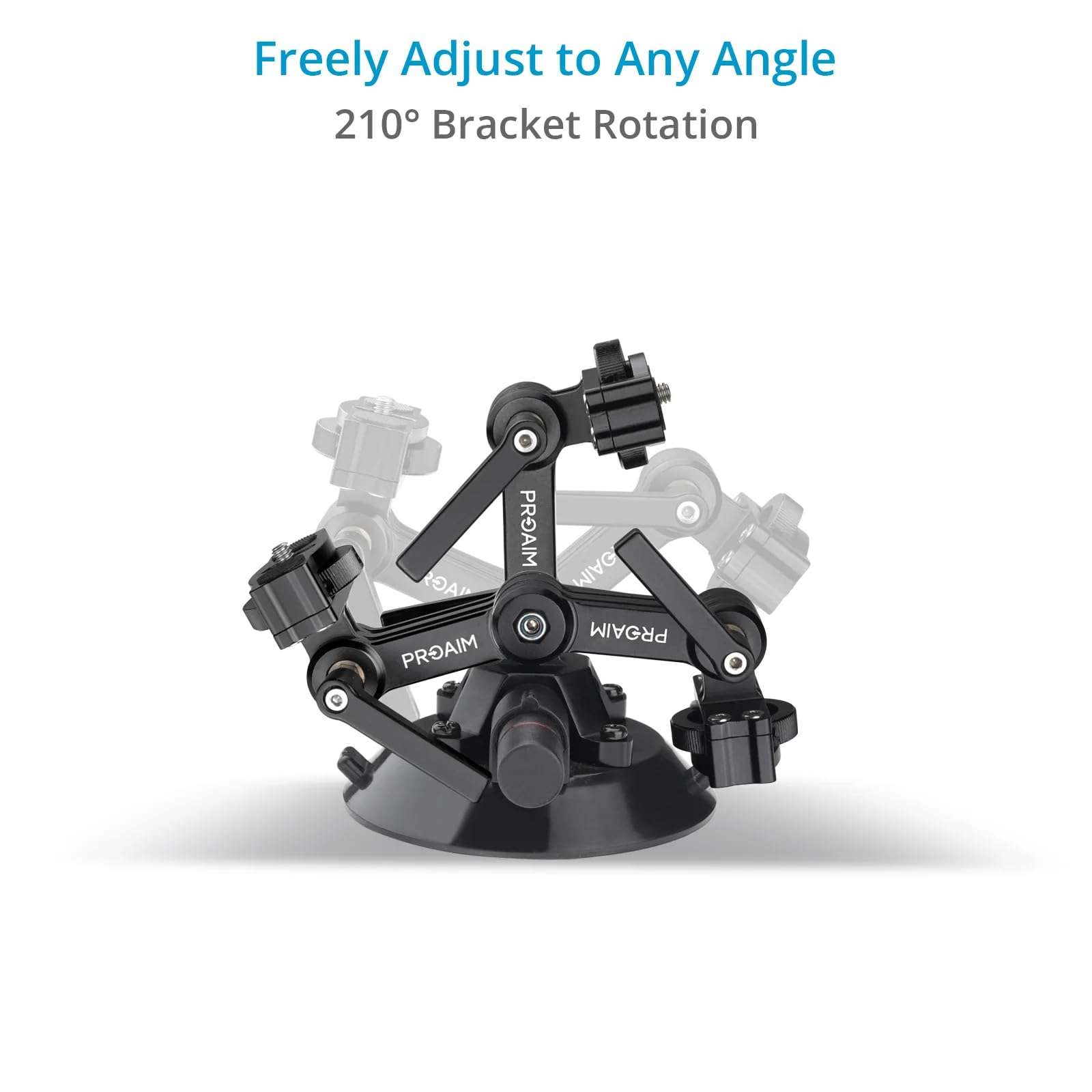 PROAIM 4” Suction Cup with Tilting Bracket for Camera & Accessories. 280° Head & 210° Bracket Rotation. Payload 10kg/22lb (P-SCB-01) 4