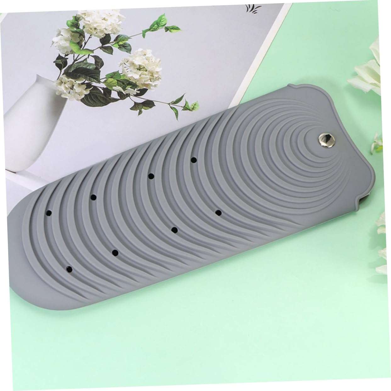 Didiseaon 2pcs Heat Mats for Hair Tools Silicone Curling Iron Holder Heat Mat for Hair Tools Grey Holder 6