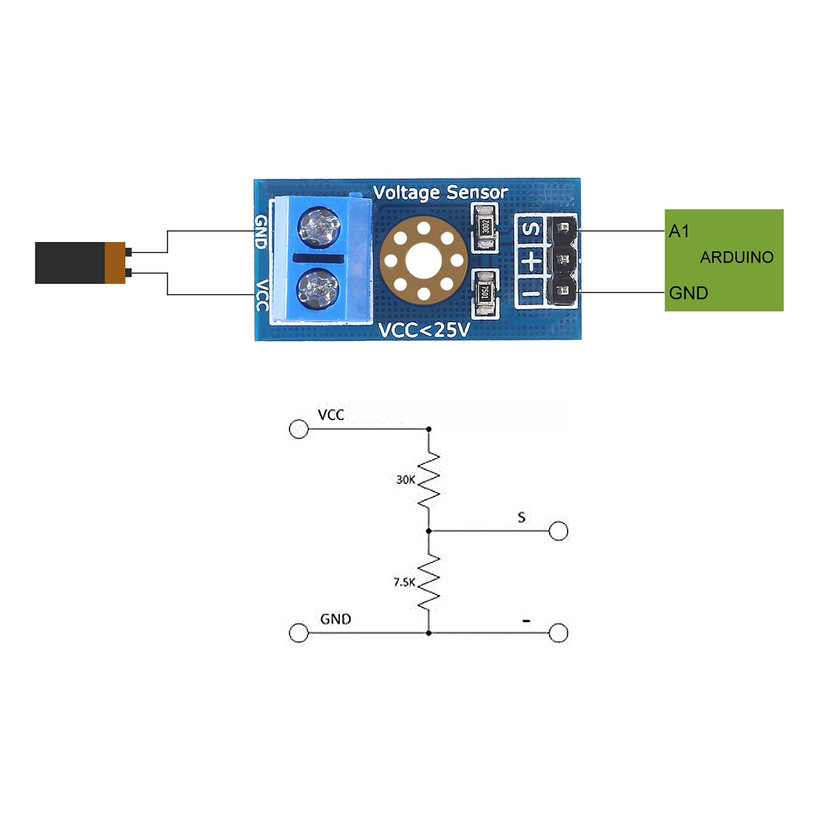 UMLIFE 3pcs ACS712 Hall Effect Current Sensor Module 30A Range ACS712 Module + 3pcs Voltage Sensor Module DC0-25V Voltage Tester Terminal Sensor for Arduino Raspberry Pi 5
