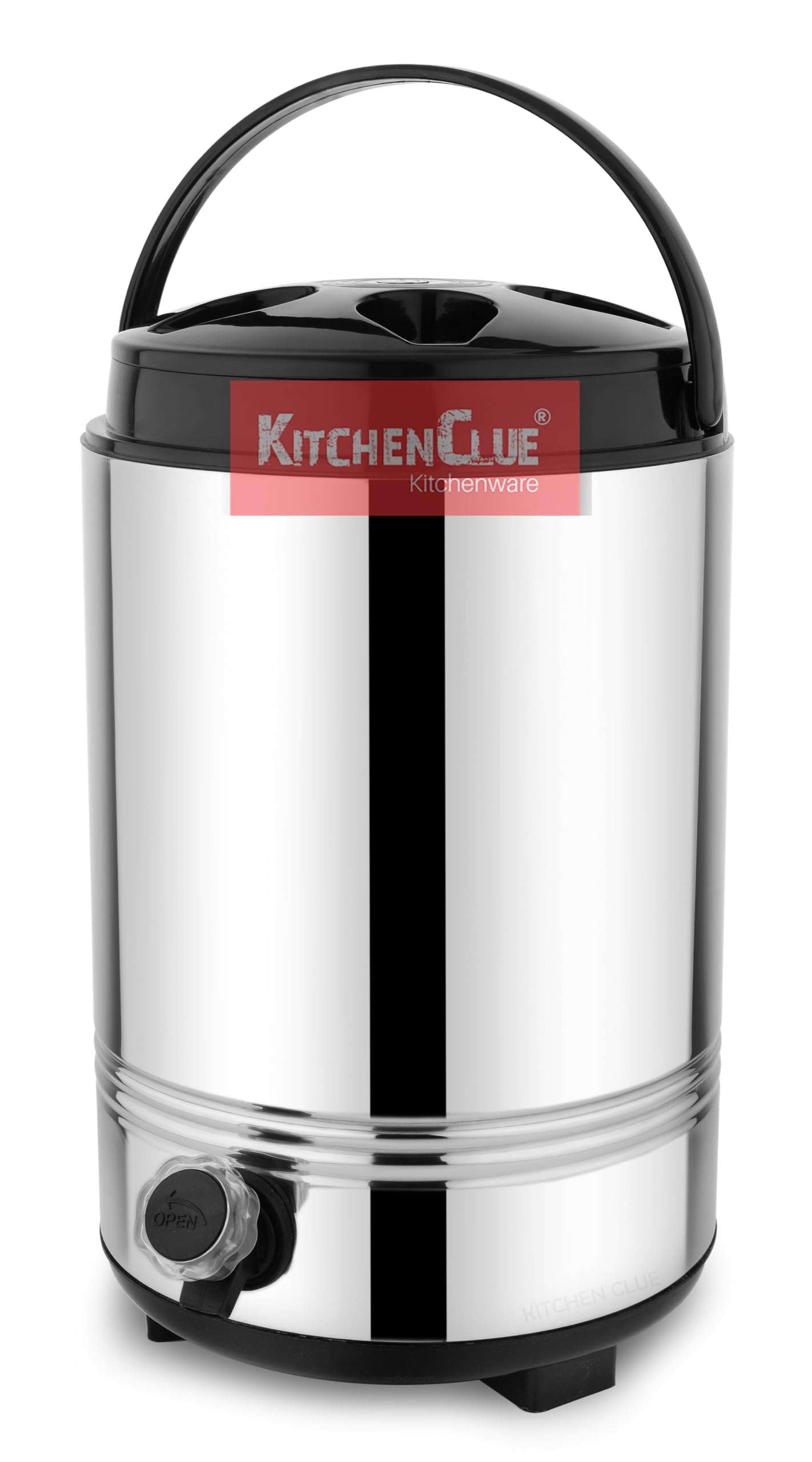KITCHEN CLUE Stainless Steel Thermos/Water Container With Tap (10 Liter) Cool Drinking Water Dispenser For Office Home KitchenI PU Insulated Water Jug I Easy to Carry Handle I Easy to Clean & Maintain 1