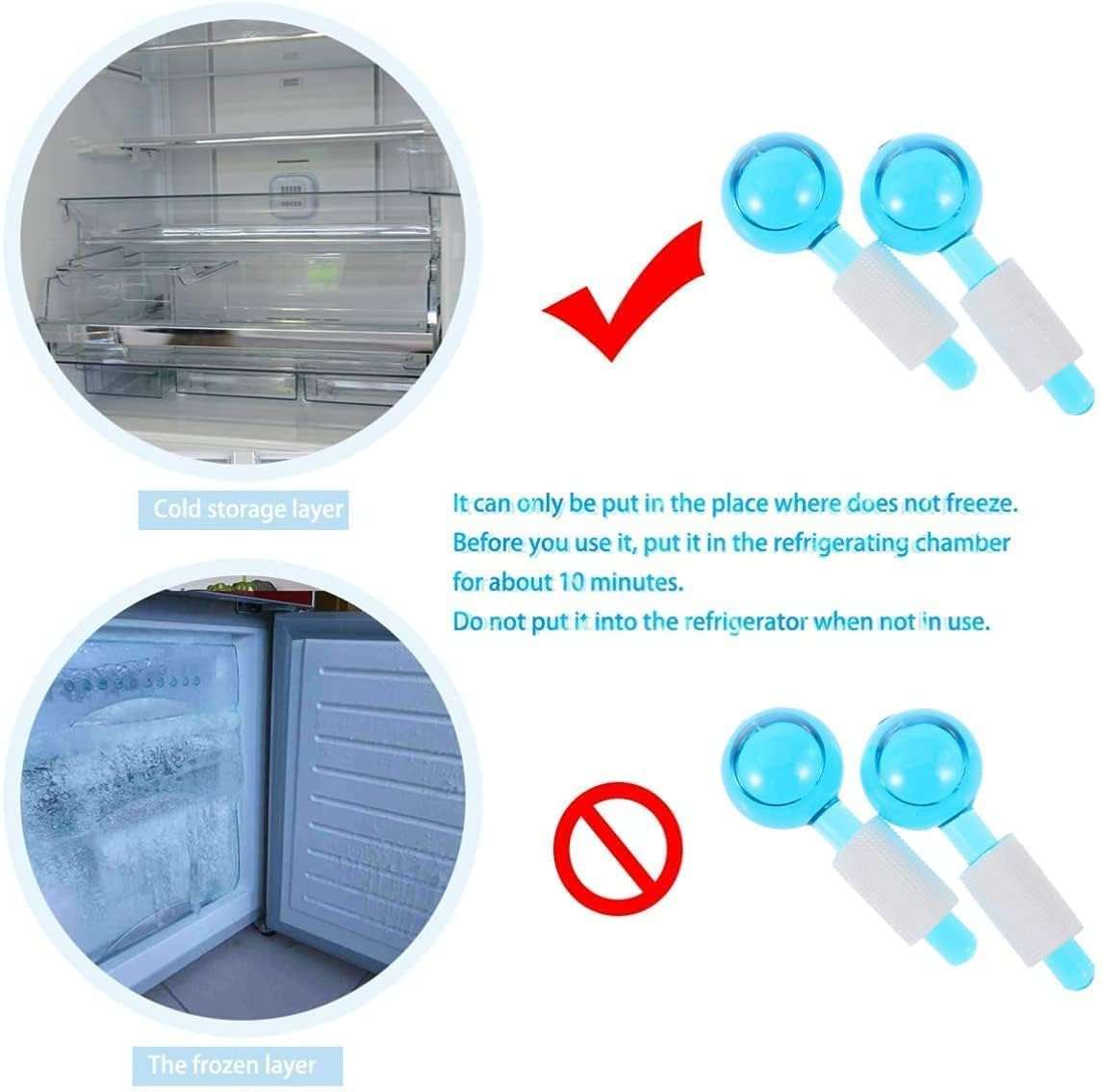 VARENYYA Ice Globes Facial Rollers Crystal Blue Ball Refreshing Beauty Massager Makes Skin Fresh, Shiny and Soft Therapy Massage Tools for Face and Neck Eye circle, Skin Depuffing. 5