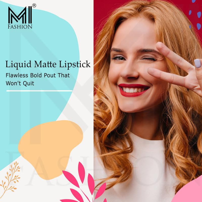 MI FASHION Super Glam Pure Matte Liquid Lipstick Chocolate, Coffee Girls|No Feathering Or Bleeding, Smudge Sip Proof Beauty 3.5ml (Sets 2) 2