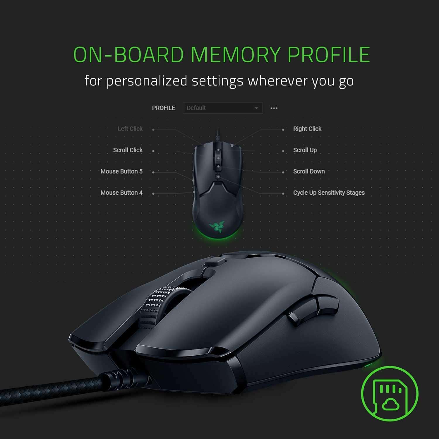 Razer Viper Mini Ultralight Gaming Mouse- Classic Black | Fastest Gaming Switches - 8500 DPI Optical Sensor - Chroma RGB Underglow Lighting - 6 Programmable Buttons - Drag-Free Cord - RZ01-03250100-R3M1 6