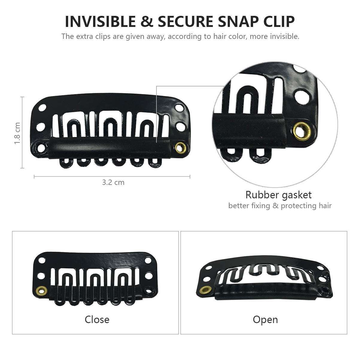 Confidence Real Clip In Human Hair Extension Black (20 Inches, 50 Gram) 5