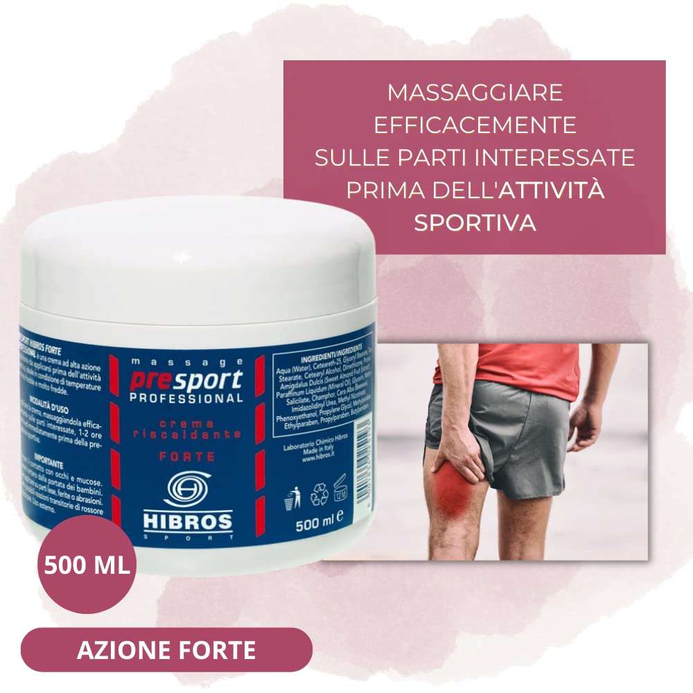 HIBROS Sport PreSport Strong Professional Warming Cream, 500ml 4