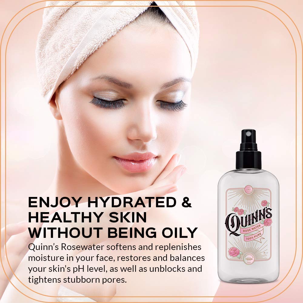 Quinn’s Alcohol Free Facial Toner Mist with Pure Rosewater 8oz and Quinn’s Alcohol Free Lavender Water-Natural Pillow Spray and Facial Body Mist 8oz 4