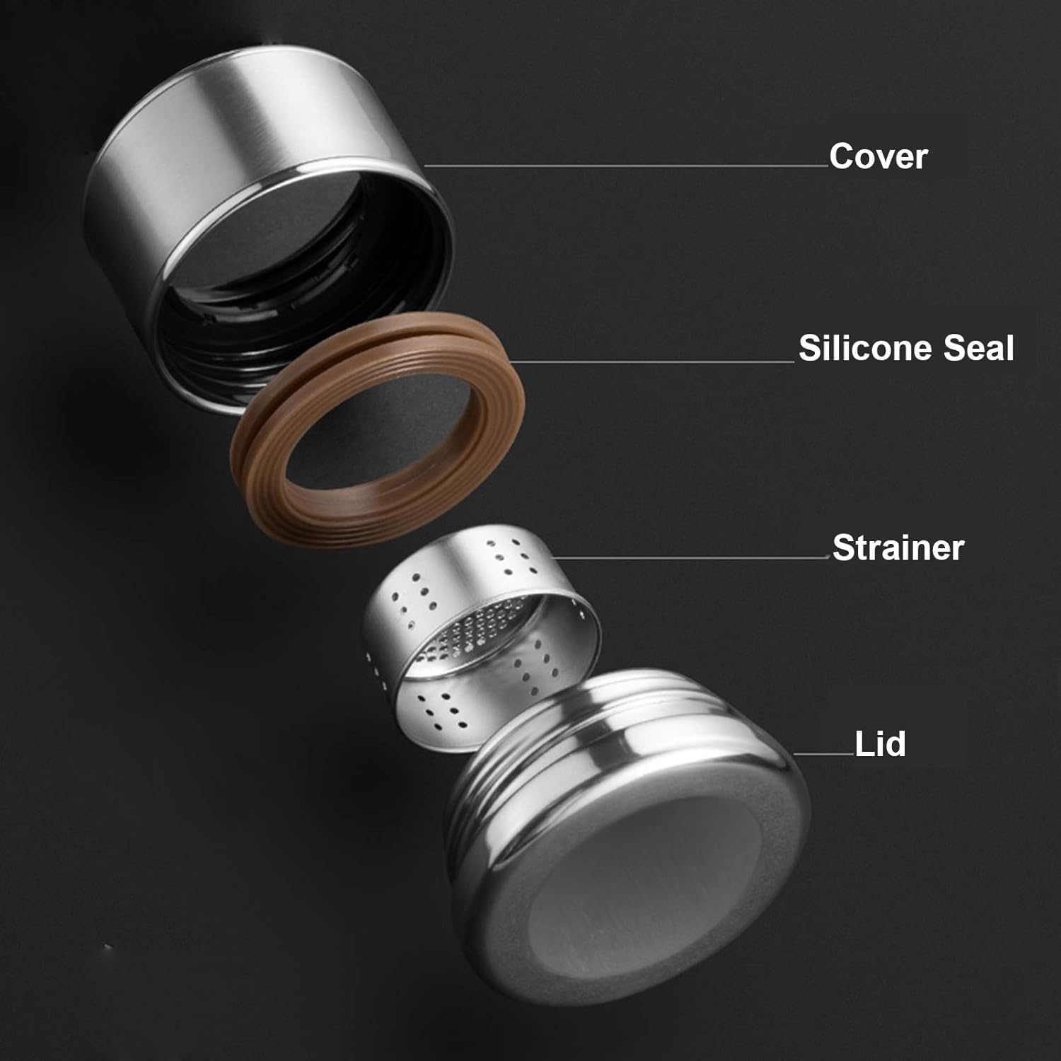 daiDokoro 300ml Fruit & Tea Infuser Glass Water Bottle | Tea & Water Separation Bottle with Infuser | Perfect for Herbal Tea Leaves, Infused Detox Water, Gym, Office, Travel (Champagne) 3