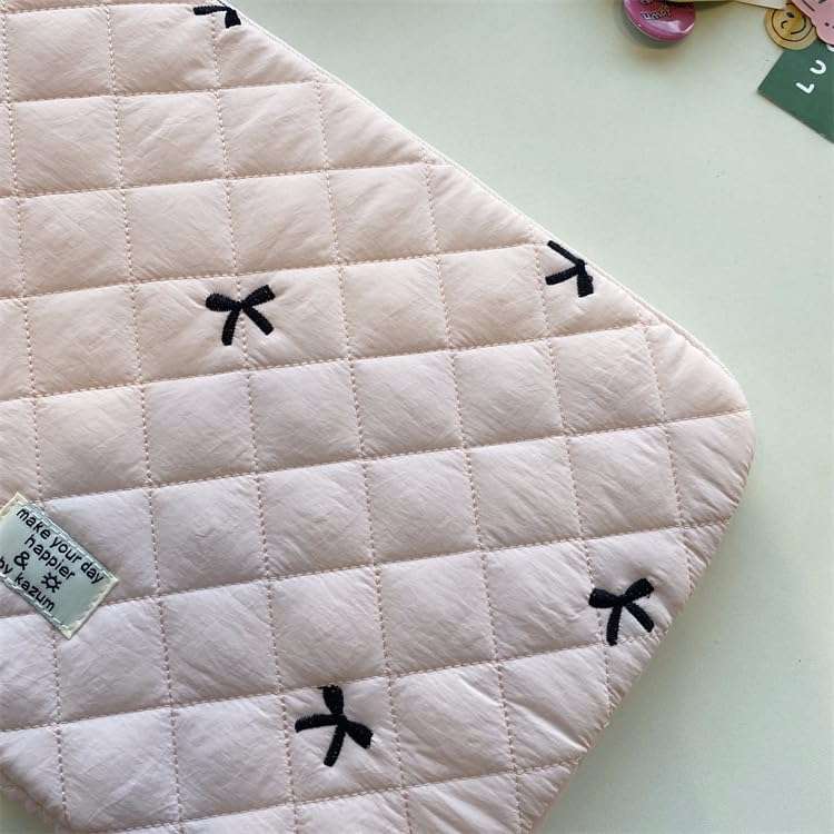 kfvim Cute Bow Laptop Bag Coquette Bow Laptop Sleeve Aesthetic Computer Case Bag Kawaii Pad Computer Protect Case Pouch (13.6 inch,White) 6