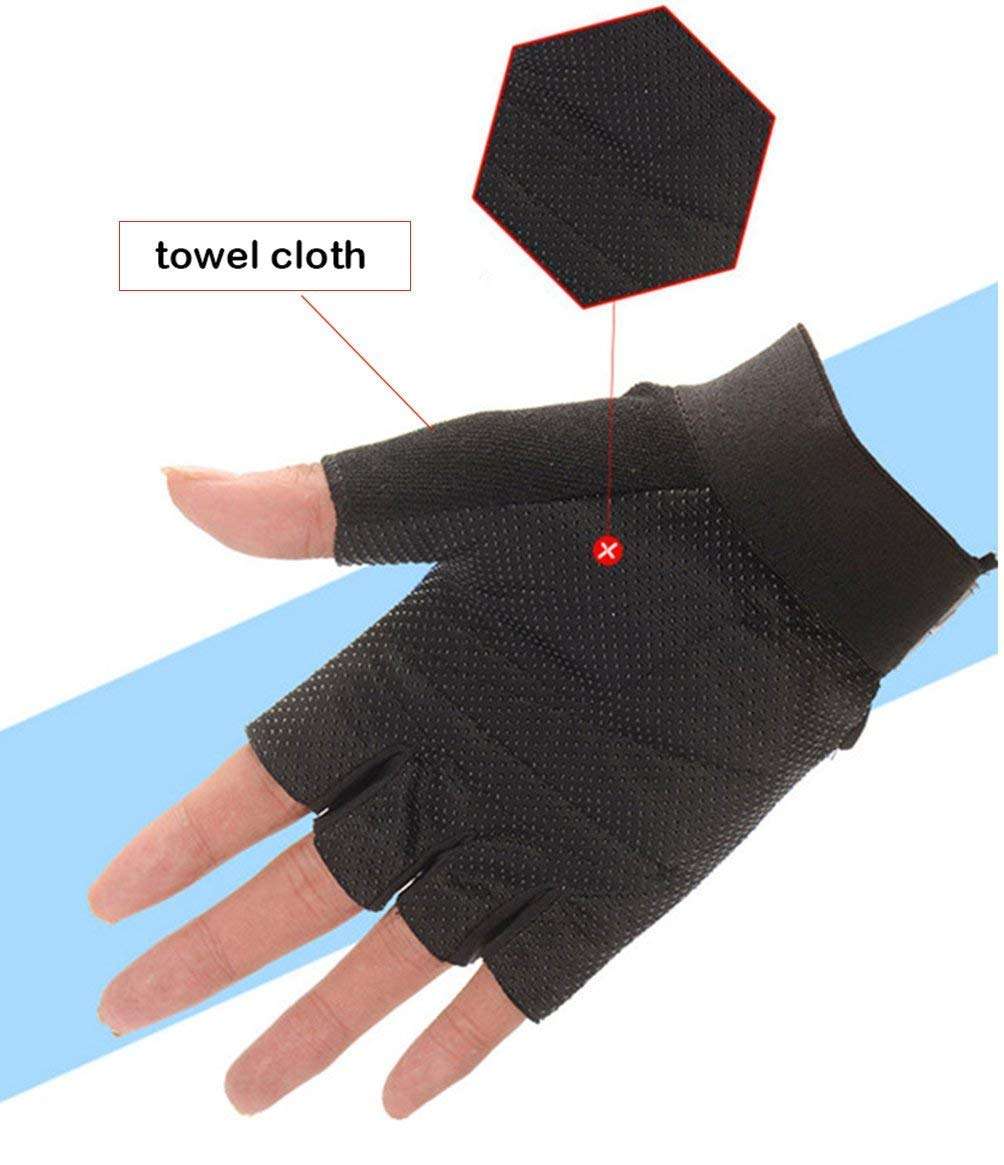 Kids Cycling Fingerless Gloves Boys Girls Half Finger Riding Gloves Outdoor Sport Mittens Child Shockproof Non-Slip Gel Gloves for Motorcycle Bike Camping Hiking Climbing Fitness UV Protection Gloves 3