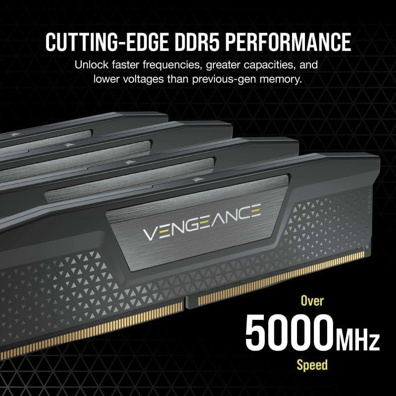 CORSAIR Vengeance DDR5 RAM 16GB (2x8GB) 5200MHz CL40-40-40-77 1.25V Intel XMP Desktop Computer Memory - Black (CMK16GX5M2B5200C40) 4