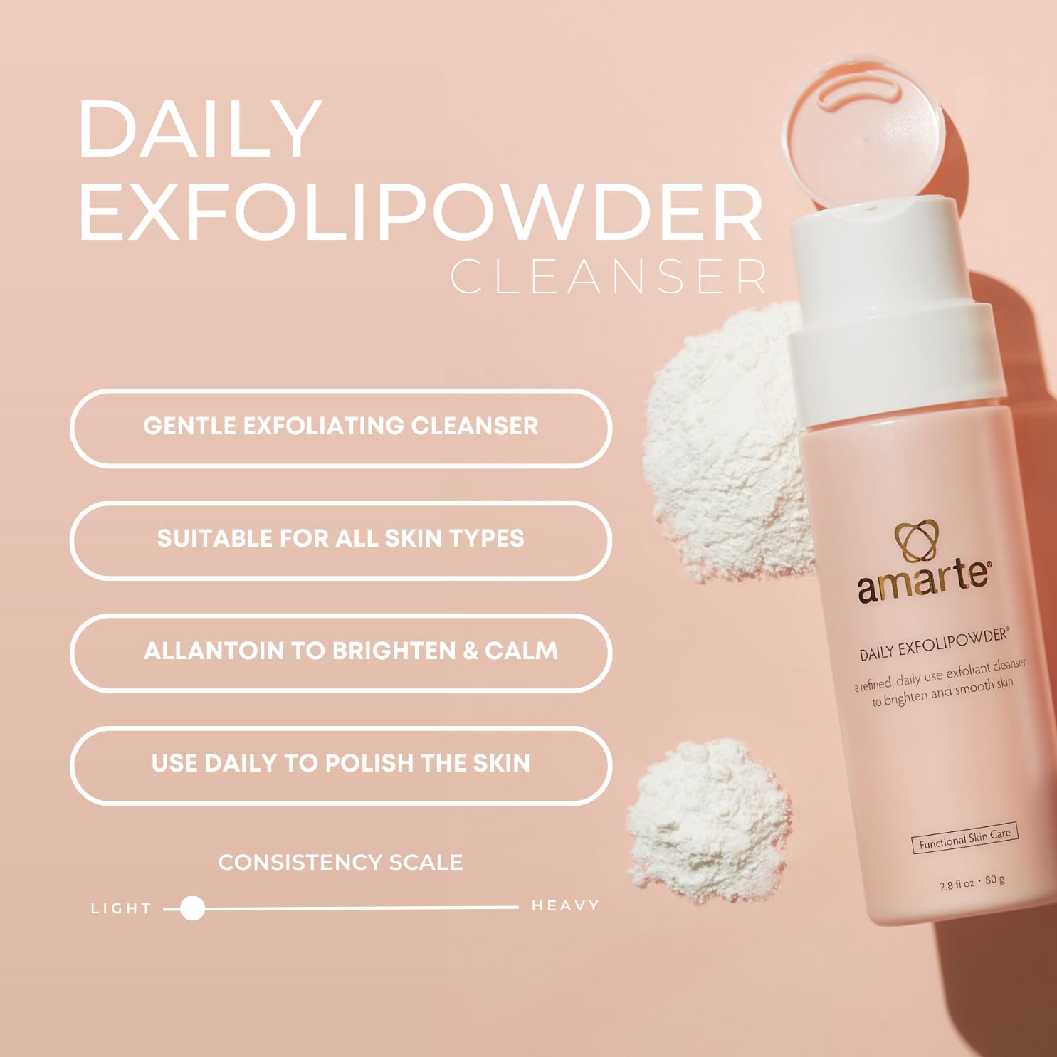 AMARTÉ Skin Care Daily ExfoliPowder, 2.8 oz 2