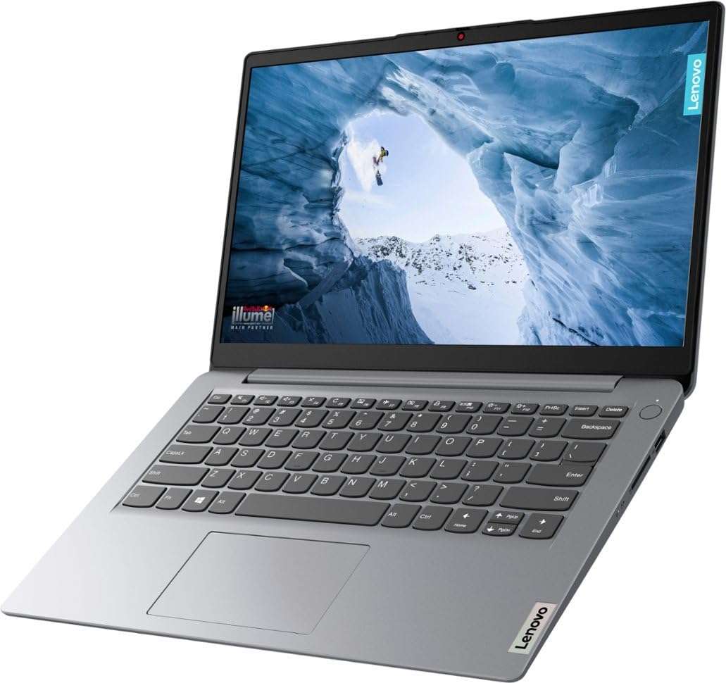 Lenovo IdeaPad 1 14 Laptop, 14.0 inch HD Display, Intel Celeron N4020, 1.1 GHz, 4GB RAM, 64GB eMMC + 1TB M.2 PCIe SSD, Intel UHD Graphics 600, WiFi 6, Win 11 in S Mode, Cloud Grey + Accesories 4