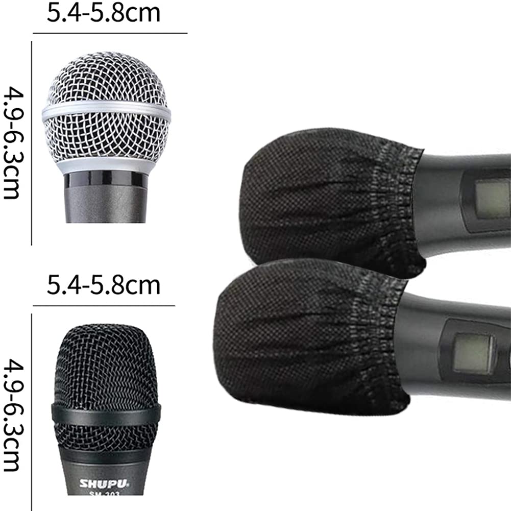 Disposable Microphone Cover Non-Woven Fabrics Mic Covers, Suitable for Recording Studio, KTV, Stage Performance and Other Shared Environments 30PCS (Black) 4