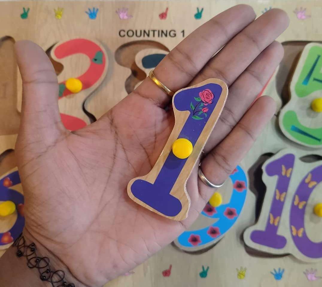 MEHRANSH® Wooden Colorful Learning Educational Board with Knobs for Kids, Educational Learning Wooden Board Tray (1-10) 5