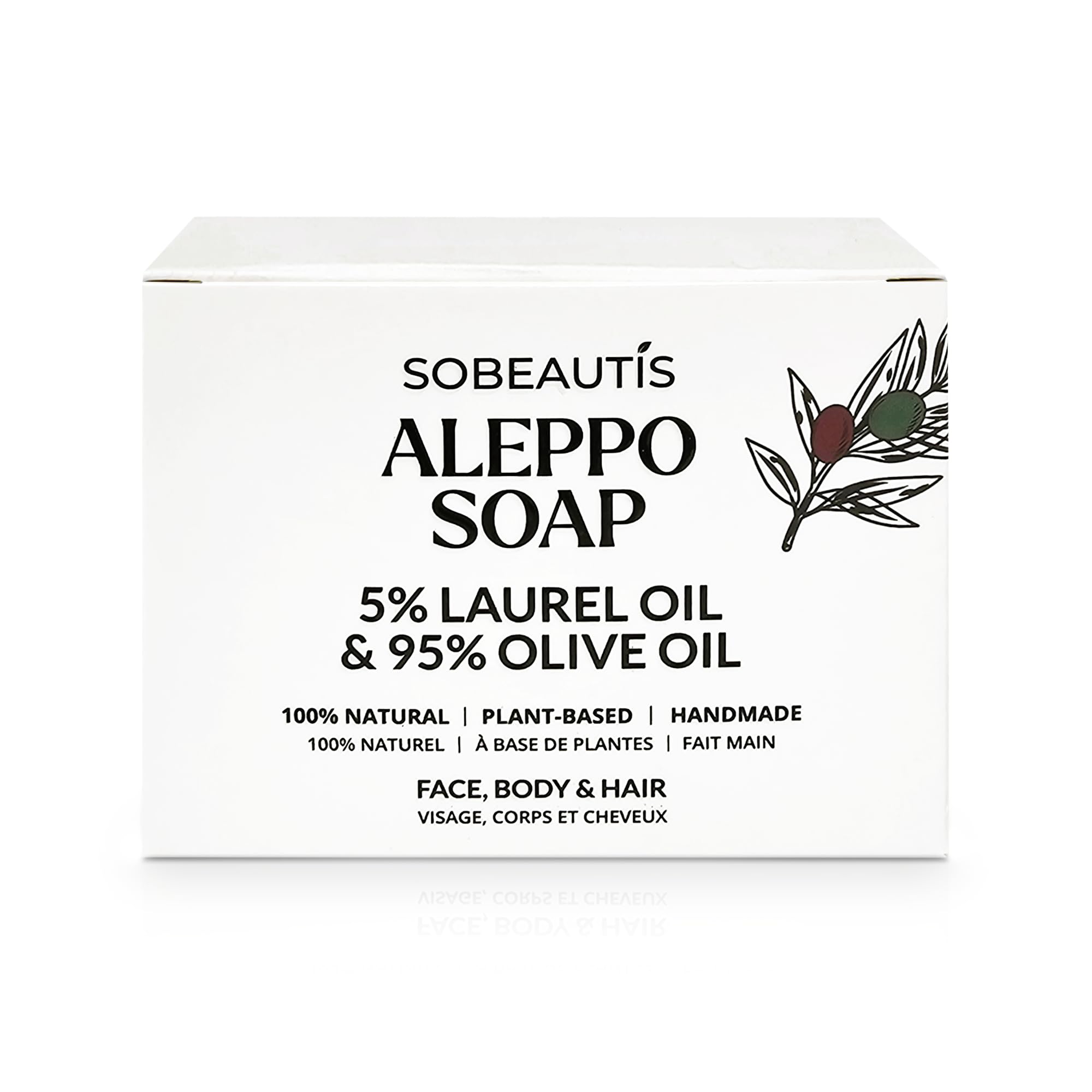 Natural Aleppo Soap – 5% Laurel Oil & 95% Olive Oil, Vegan, Gentle Hydrating Cleanser, Eco-Friendly & Handmade, Versatile for Face, Body & Hair, Suitable for All Skin Types 4
