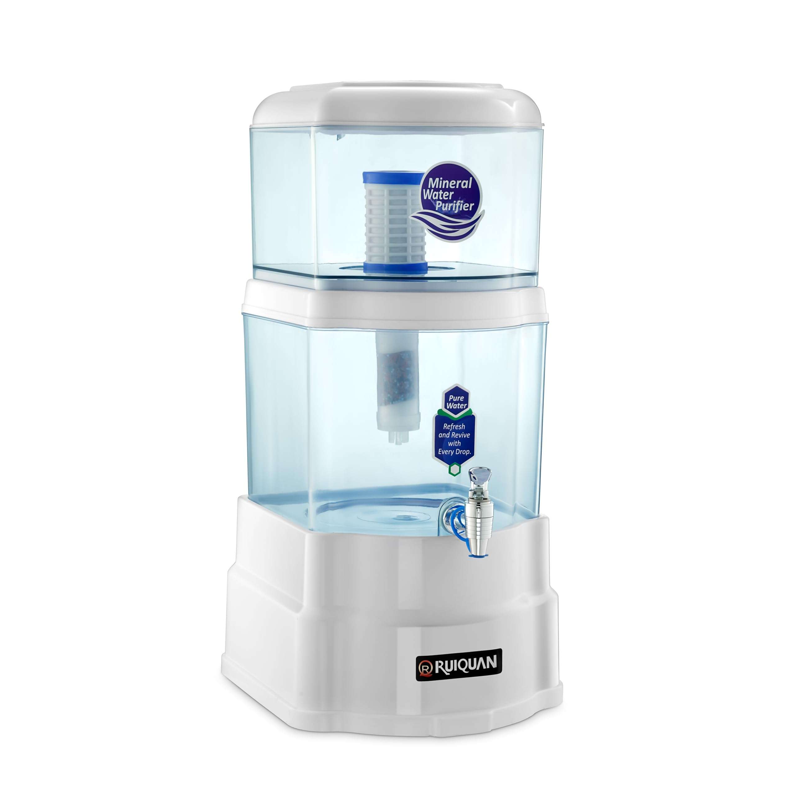 Ruiquan Gravity Water Purifier White| 18L Storage & UF Technology Based non electric water purifier for home (WHITE) 5