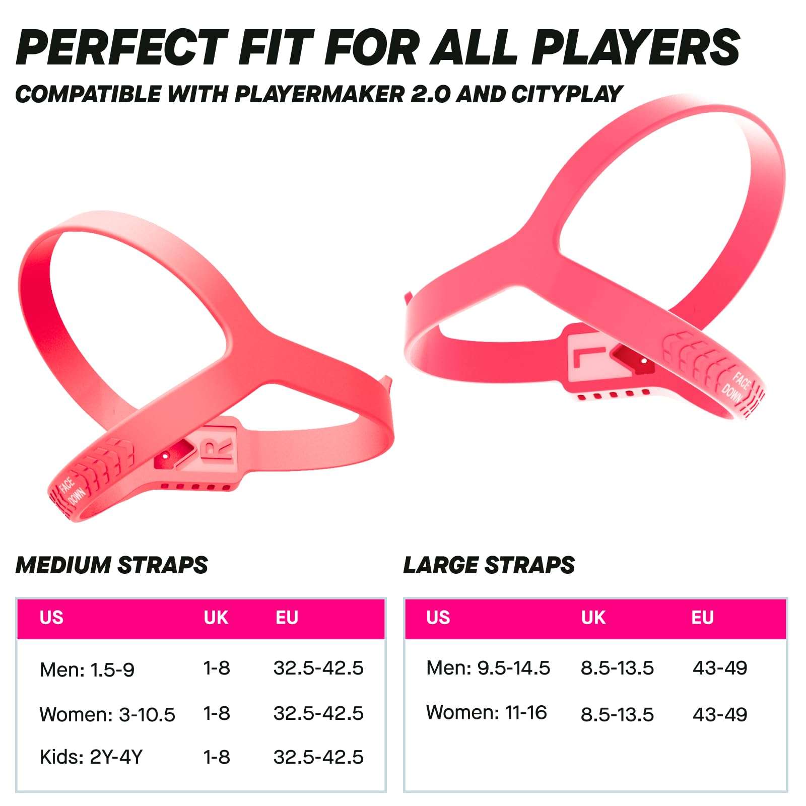 Playermaker 2.0 Soccer Tracker Kit Medium + Red Large Straps, Smart Soccer Tracker for Cleats, Track 25+ Technical & Physical Metrics, Advanced Than GPS 3