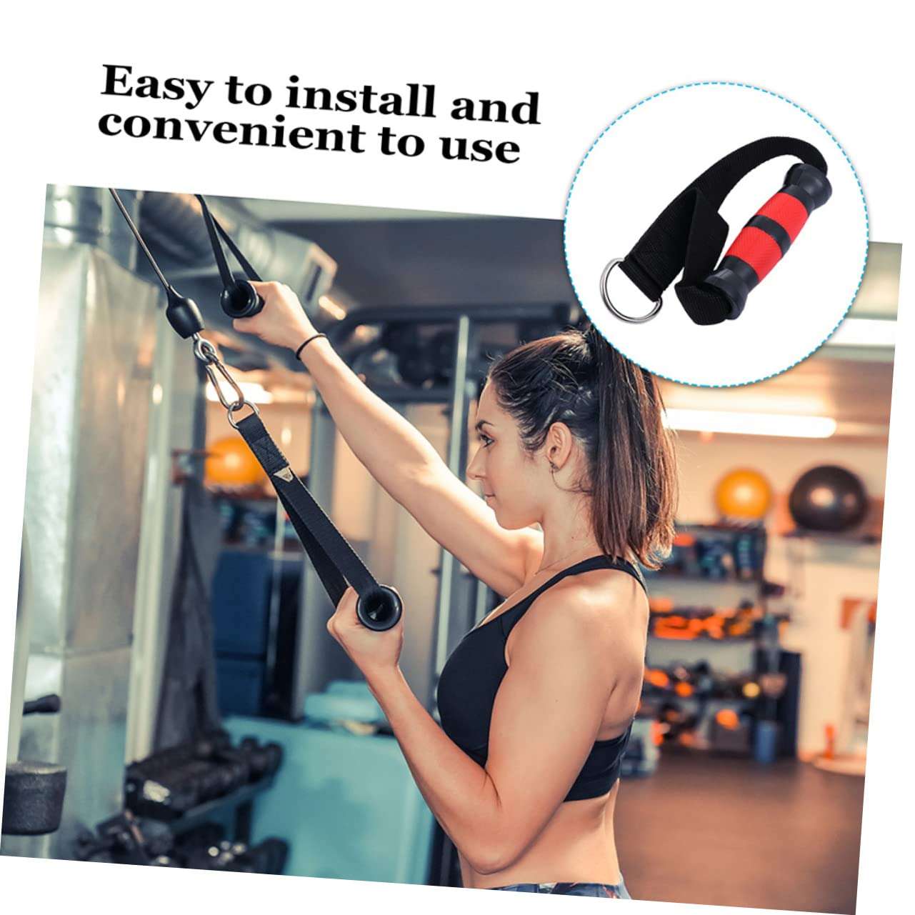 BESPORTBLE 2pcs Exercise Bands Resistance Fitness Handle Home Resistance Band Cable Machine Attachment Workout Strap 3