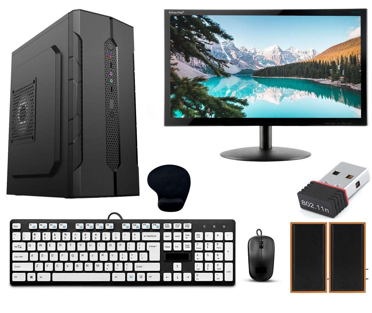 Onlix Desktop Computer Set with i5-4590, 8GB RAM, 512GB SSD, 19-inch Monitor, Keyboard, Mouse, WiFi Reciver, Speakers, Windows 10 1