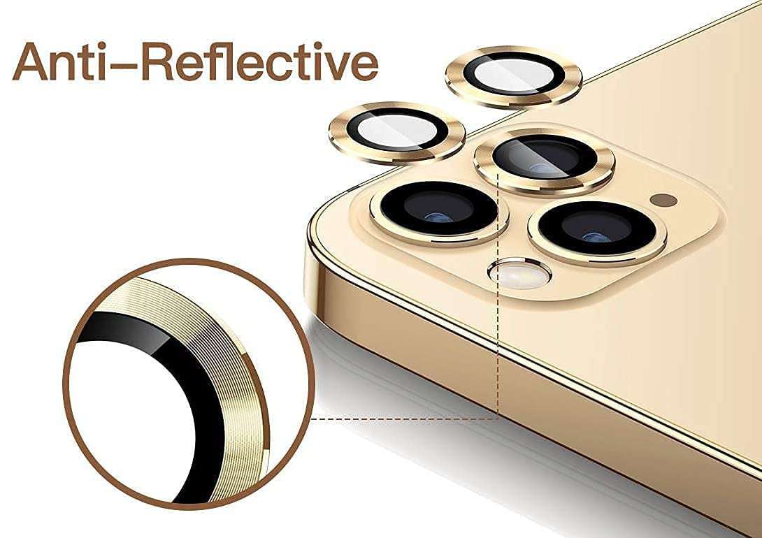 for Apple iPhone 13 Pro Max Anti Scratch Dust Proof Back Camera Lens Glass Protector (for Apple iPhone 13 Pro Max 06, Gold) 4
