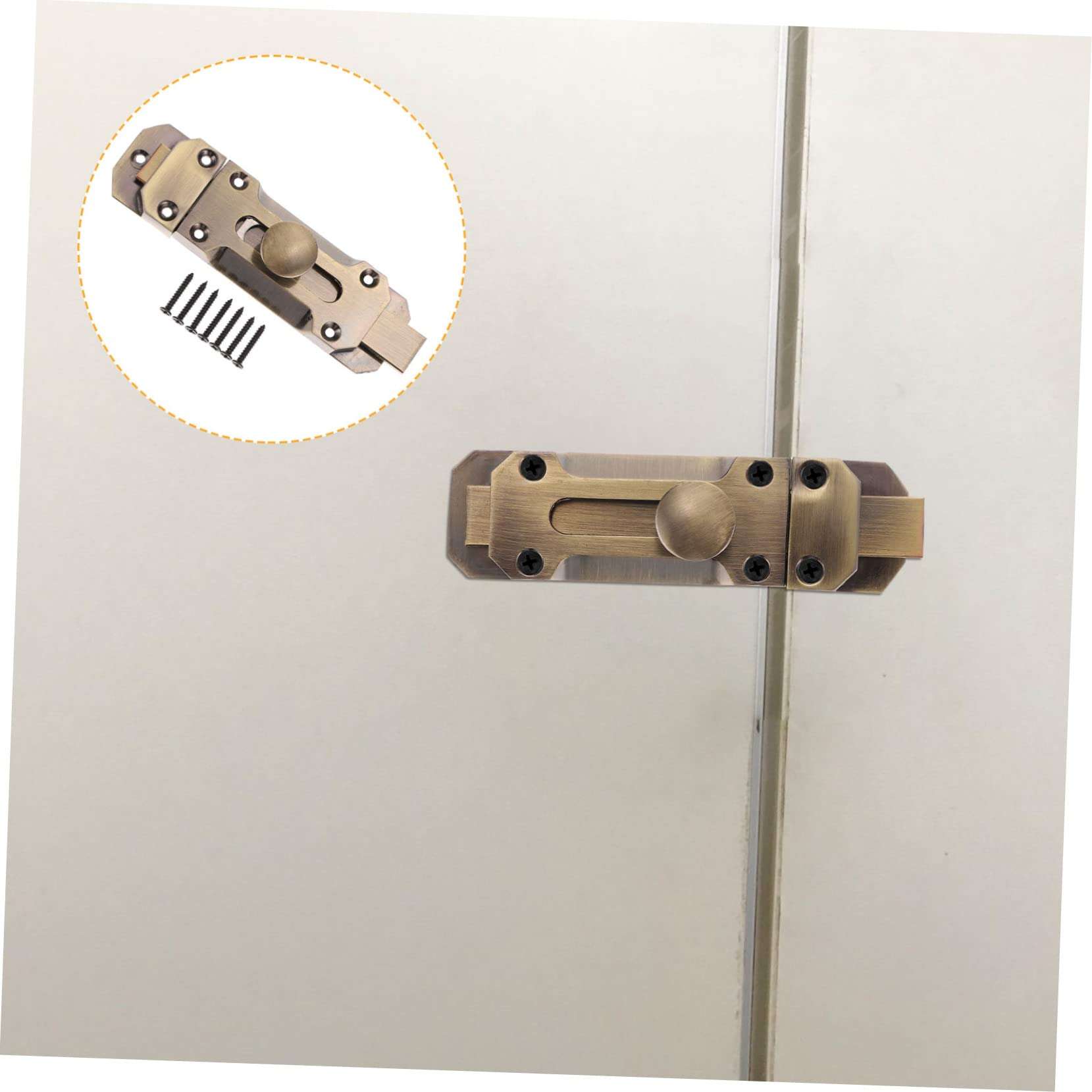 2pcs Deadbolt Door Keyless Door Latch Door Security Latch Door Slide Lock Door Safety Latch Door Bolt Lock Wooden Door Latch Slide Door Lock Zinc Alloy Door Latch Retro Door Latch 4