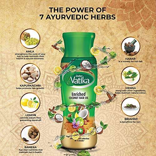 DABUR Vatika Enriched Coconut Hair Oil: Clinically Tested To Reduce 50% Hairfall In 4 Weeks, 300 ml (Pack of 2) 4