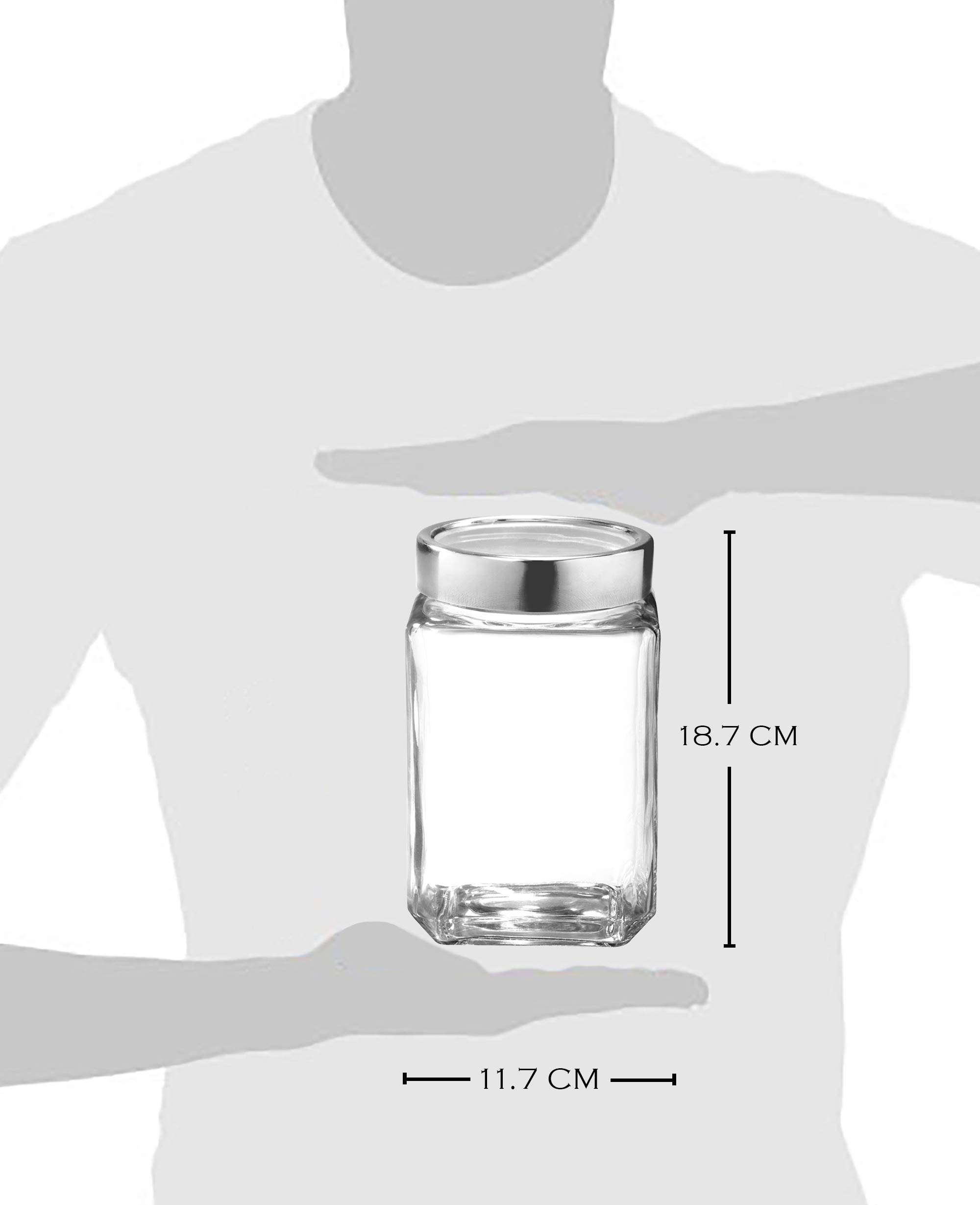 Treo by Milton Cube Storage Glass Jar, 1800 ml, Transparent | Storage Jar | Modular | Kitchen Organizer | Modular | Multipurpose Jar | BPA Free 6