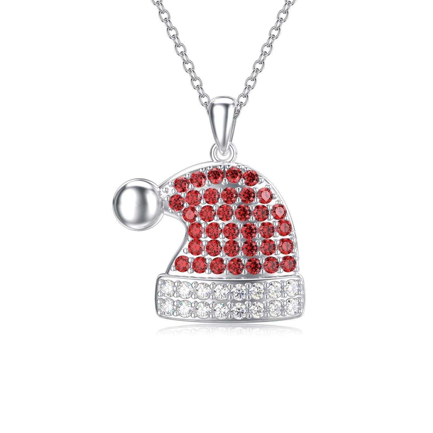 LONAGO Christmas Santa Hat Charm for Bracelet Christmas Santa Hat Necklace 925 Sterling Silver Christmas Gifts 6