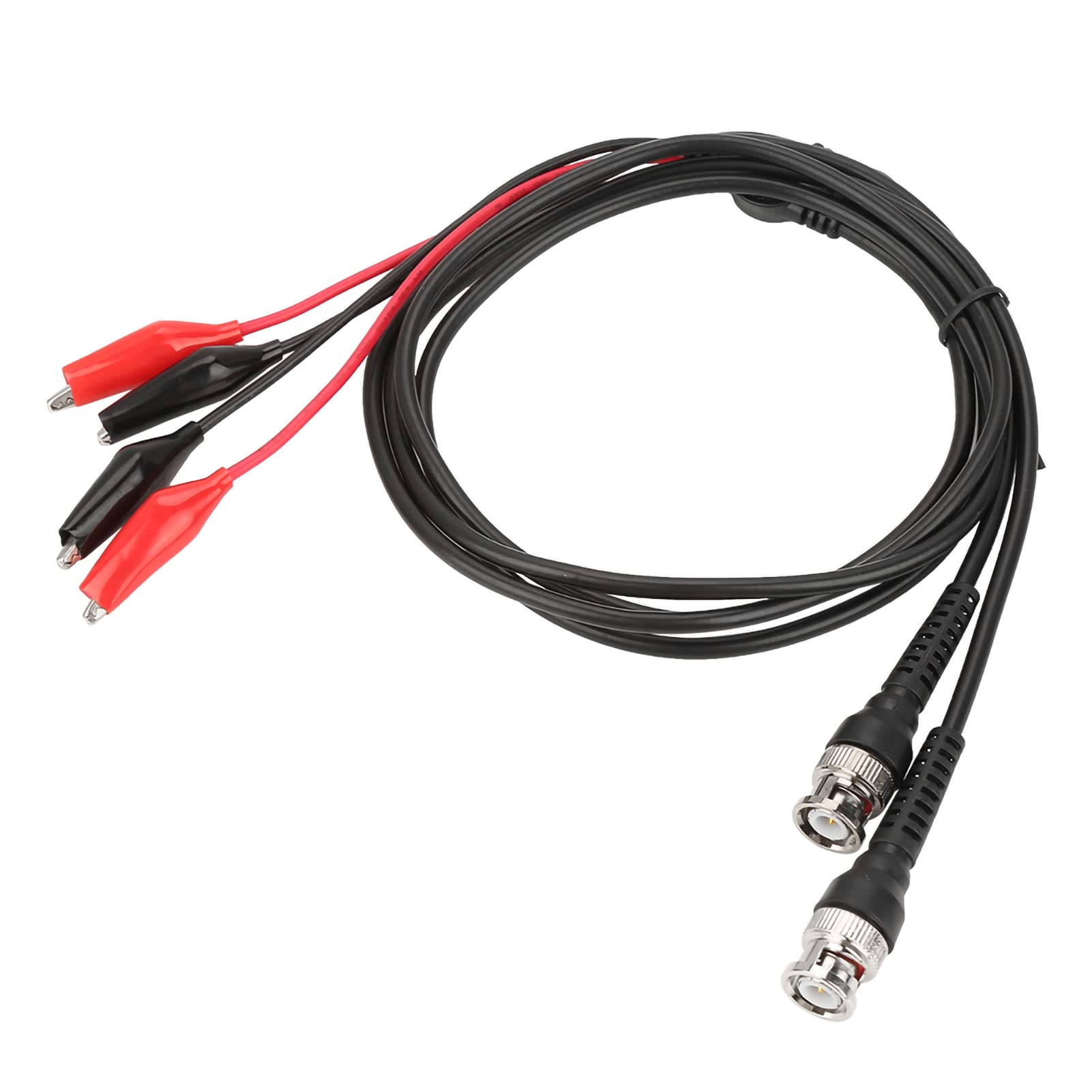 2PCs P1011 Oscilloscope Probe Ground Wire BNC Q9 to Dual Crocodile Clip Test Leads 500V 5A Multimeter Lead Cable 50Ω Mini Oscilloscope Accessories 108cm/42.5in