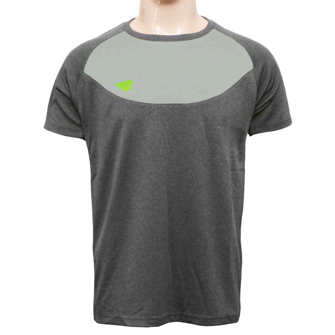 Bhajji Combo of 2 T-Shirts, Size Medium-38 Polo T Shirt B-007 Black with Round Neck B-014 Grey (Multicolor) 3