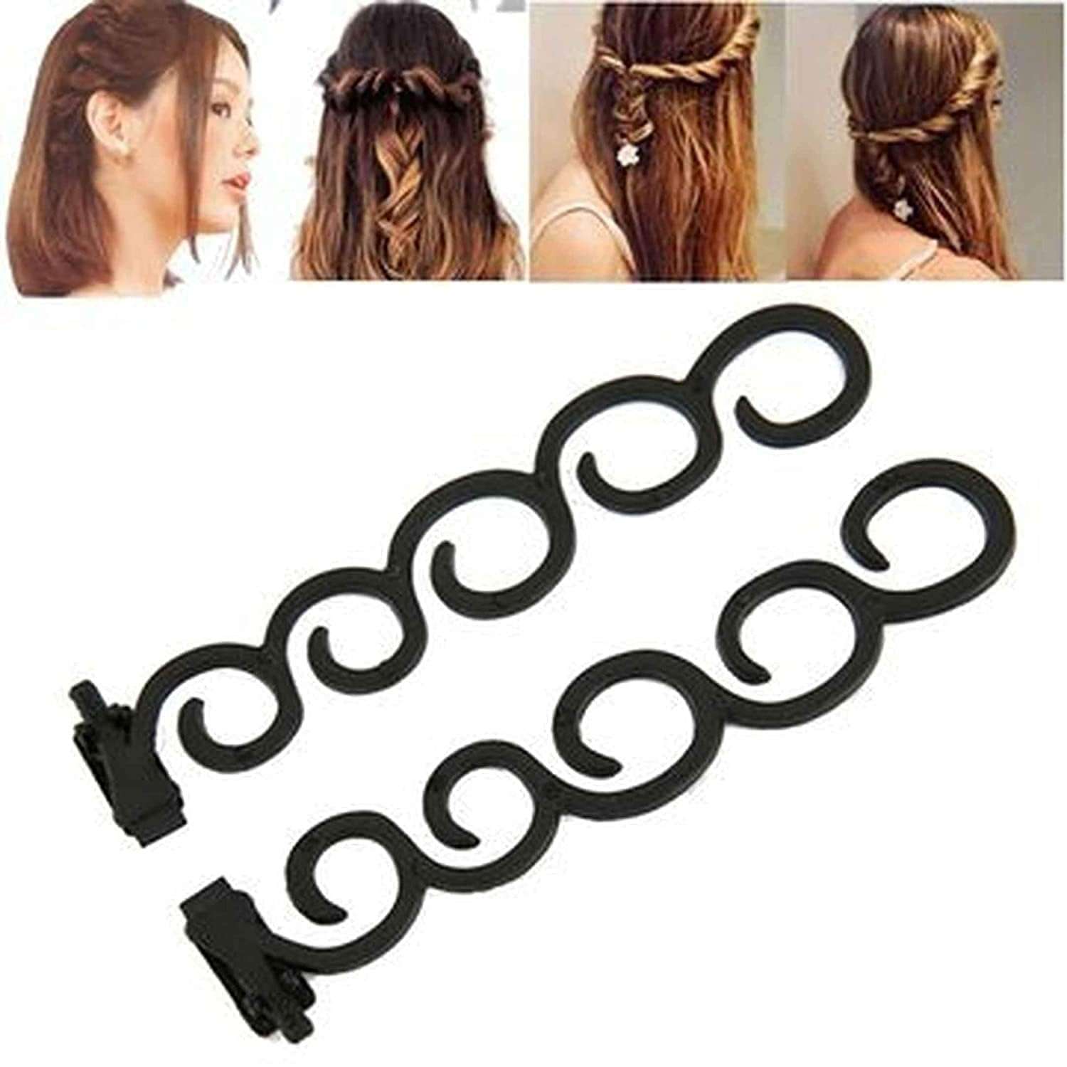 SWSHIV Hairpin and Braiding Tool Set, DIY Twist Braid Roller, Flexible Hair Accessories, Stylish Lightweight Hair Clip, Perfect for Women Girls Hair Styling, 2 PCS 4