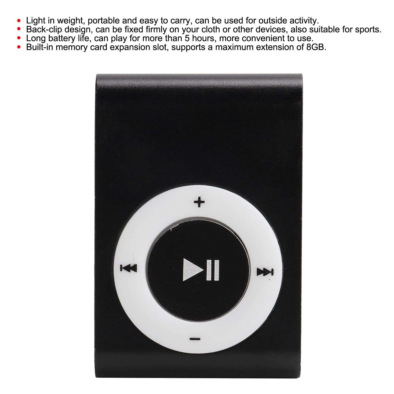 Drumstone 【Summer Season Offer Deal with 15 Years Warranty】 Portable Digital Music Player with Earphones and USB Cable: Sports MP3 LCD Screen Music Media Player with Rear Clip (Black) 4