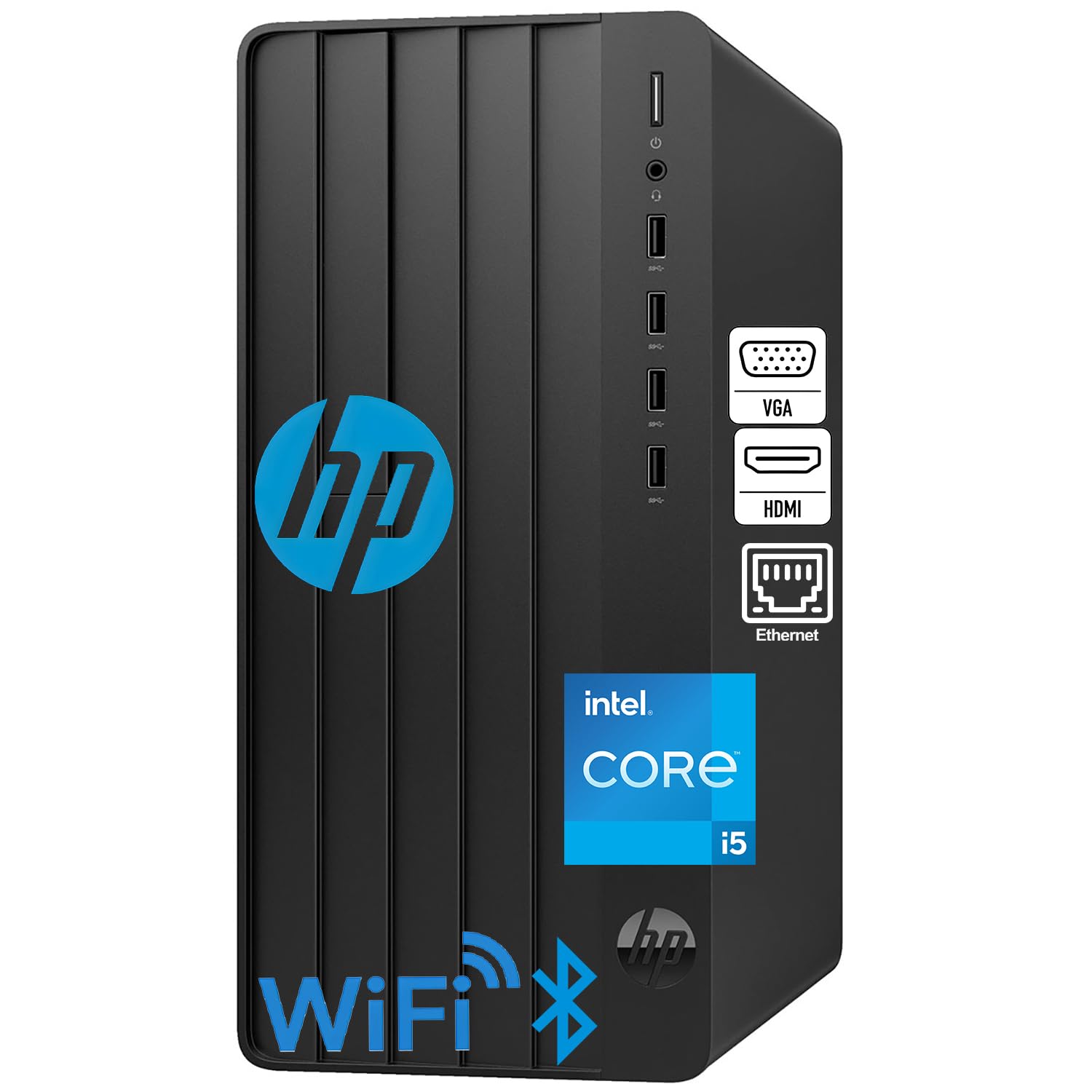 HP Desktop Computers Tower PC for Home and Business, Intel 14-Core i5-13500, 32GB DDR4 RAM, 1TB PCIe SSD, UHD Graphics 770, WiFi 6, Bluetooth 5.3, RJ-45, HDMI, VGA, Keyboard and Mouse, Windows 11 1