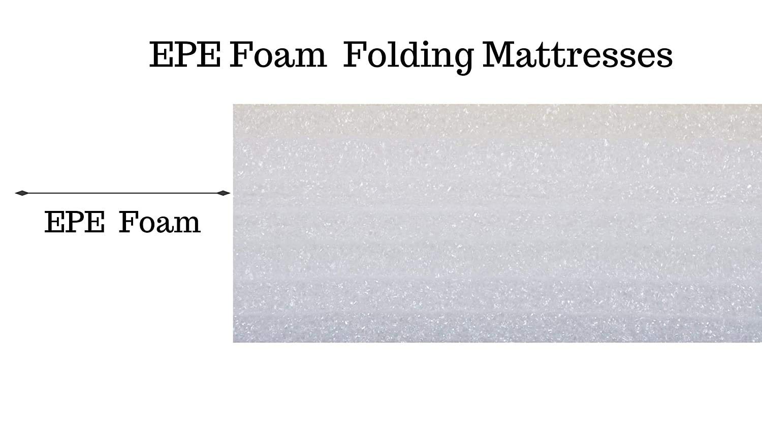 Padam Shree Single Bed Folding Pure EPE Foams (Extremely EPE Mattress Cum Foldable) for Travel, Picnic (Mattresses 2 inch Single Bed)(72x35x2) (3-FOLD 6X3) 6