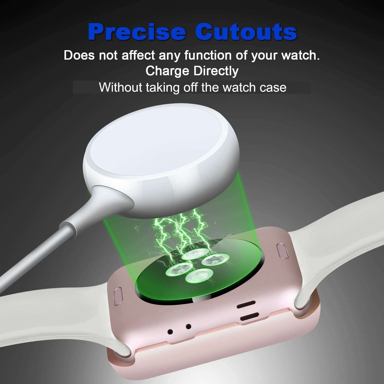 TempGlow Case Bumper Cover with Built-in 9H Tempered Glass Screen Protector Compatible with Apple Watch 38mm Series 3 Series 2 Series 1 Edge-to-Edge 360 Degree Smart Defense - Black Matte 3