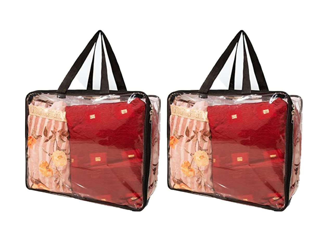 IZee PVC Transparent Travel Toiletry Bag Cosmetic Makeup Organizer Hand Bag Kids Toys Storage Organizer Bag for Home- (30x22x8 CM) (2 Pack). 5