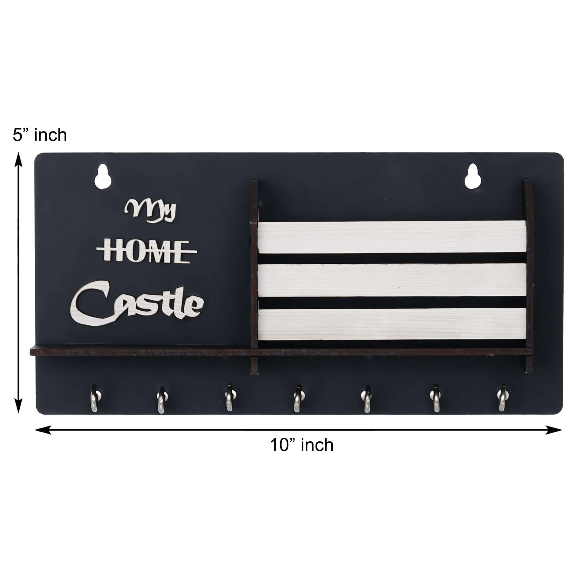 Webelkart Premium Wooden The Home Castle Key Holder for Home and Office Decor (10x 5 inches) - Key Chain Holder for Home/Home Decor Items for Wall 5