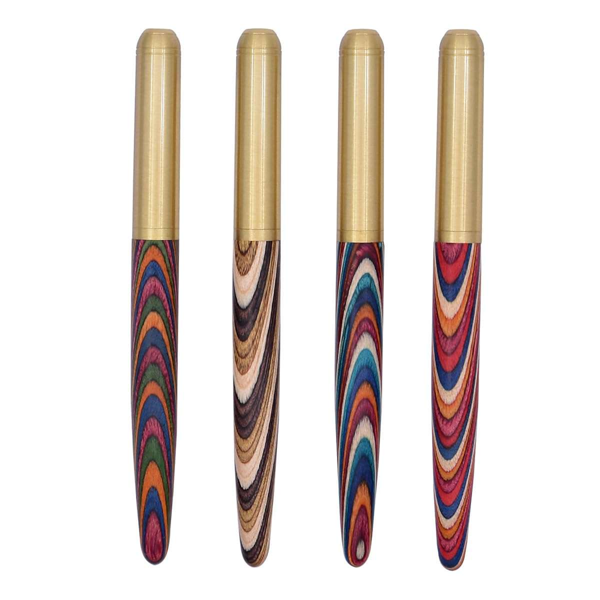 SIPLIV Vintage Wooden Calligraphy Pen Brass Wood Dazzling Colors Calligraphy Pen Medium Nib Fancy Pens Smooth Writing Pen for Office School Supplies 3