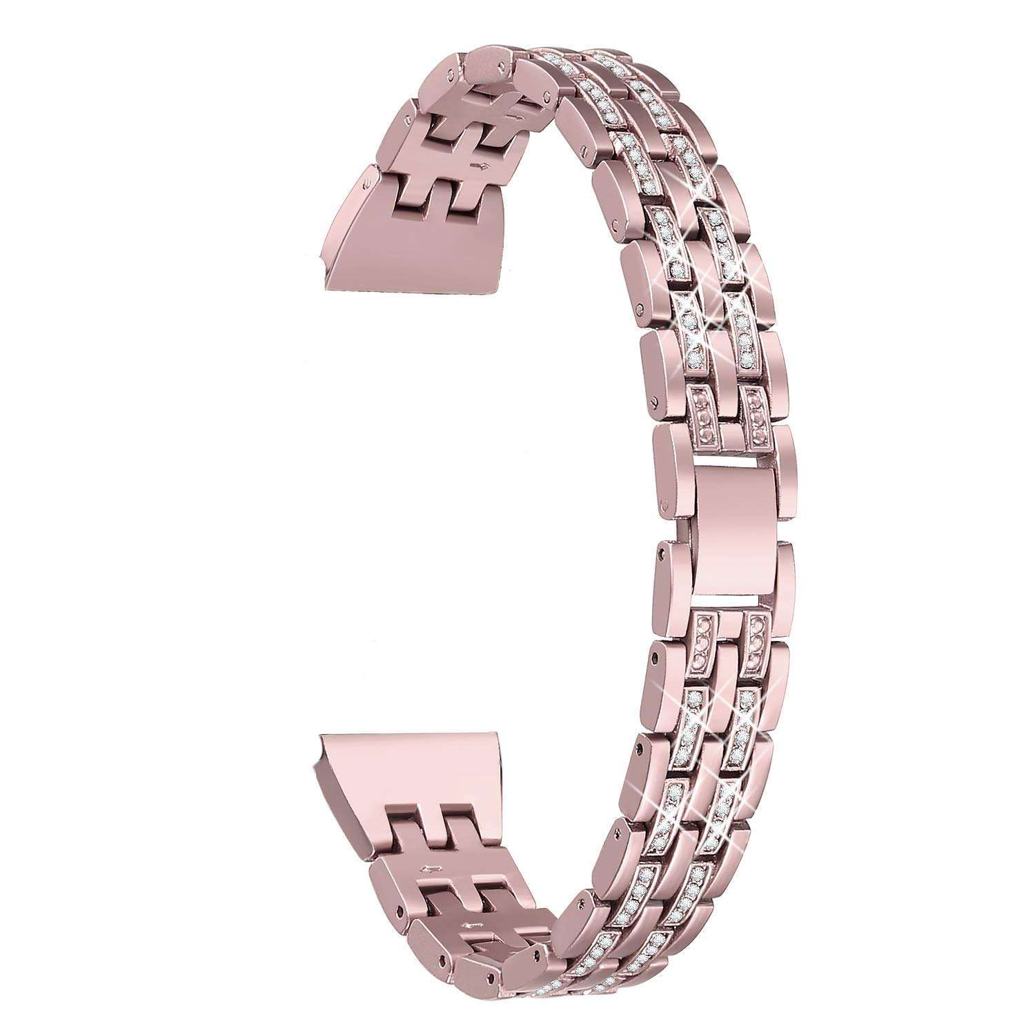 Dealfreez 38/40 MM Diamond Bling Metal Band Stainless Steel Replaceable Strap Bracelet Compatible with Apple Watch iWatch Series SE/6/5/4/3/2/1 (Rose Gold) 1
